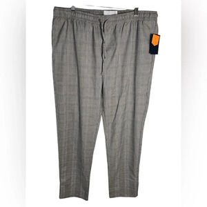 Day & Age Gray Plaid Slim Fit Trousers Size XL with elastic band